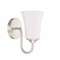 Craftmade Gwyneth 1 Light Wall sconce in Brushed Polished Nickel White Glass 50401-BNK-WG